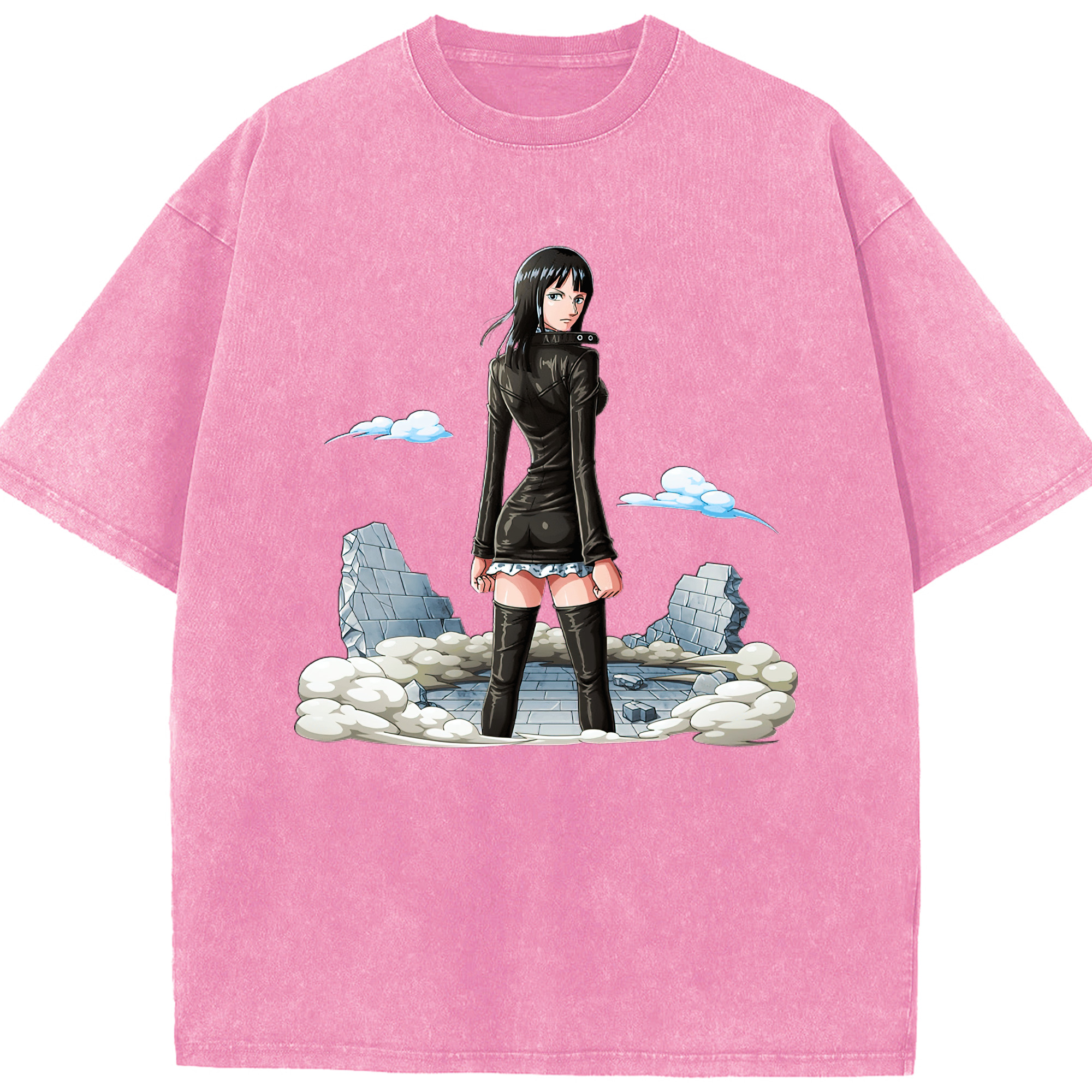 ワンピース ニコ・ロビン ONE PIECE Nico Robin 綿100% ヴィンテージ風 半袖Tシャツ（フロントプリント）